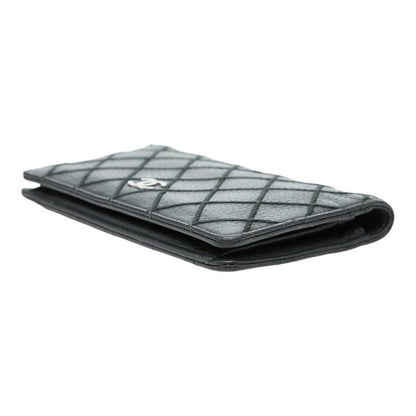 Chanel CC Logo Wild Stitch Wallet Black Leather — view 4