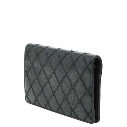Chanel CC Logo Wild Stitch Wallet Black Leather — view 2