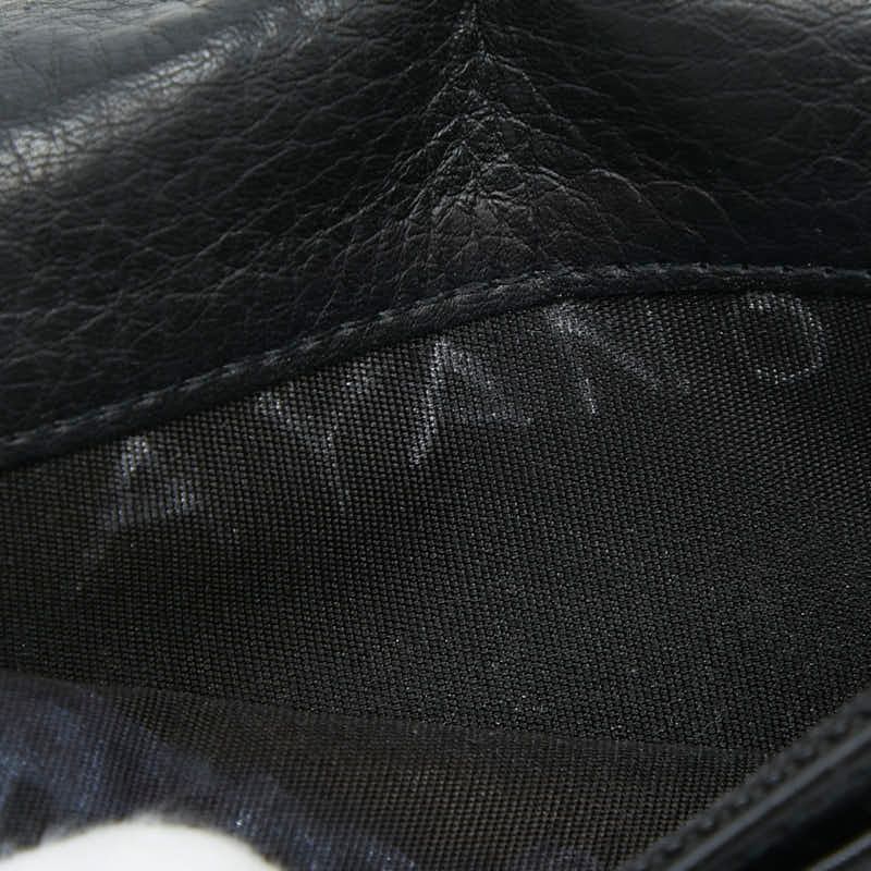 Chanel CC Logo Wild Stitch Wallet Black Leather — view 6