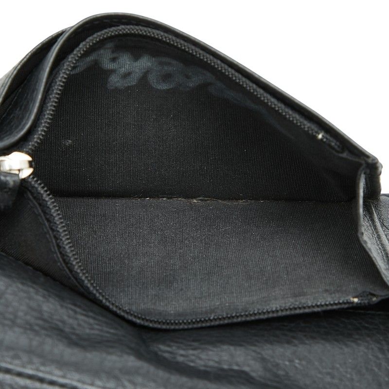 Chanel CC Logo Wild Stitch Wallet Black Leather — view 8