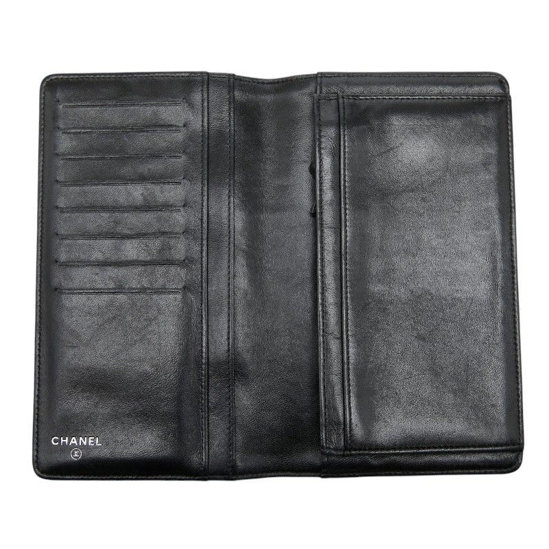 Chanel CC Logo Camellia Wallet Black Lambskin — view 7