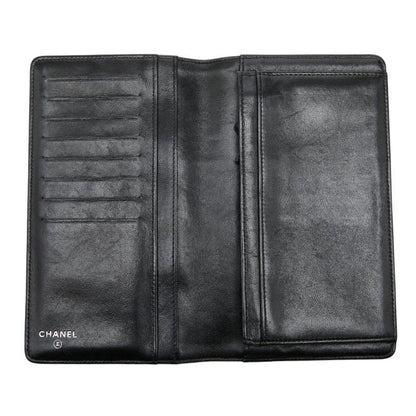 Chanel CC Logo Camellia Wallet Black Lambskin — view 7