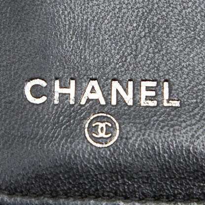 Chanel CC Logo Camellia Wallet Black Lambskin — view 9