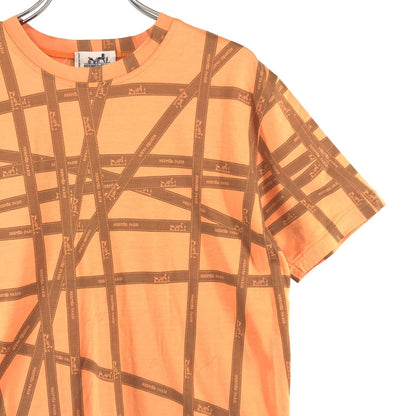 Hermes Bolduc All Over Pattern Ribbon Logo T-Shirt M Orange — view 2