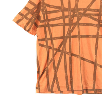 Hermes Bolduc All Over Pattern Ribbon Logo T-Shirt M Orange — view 3