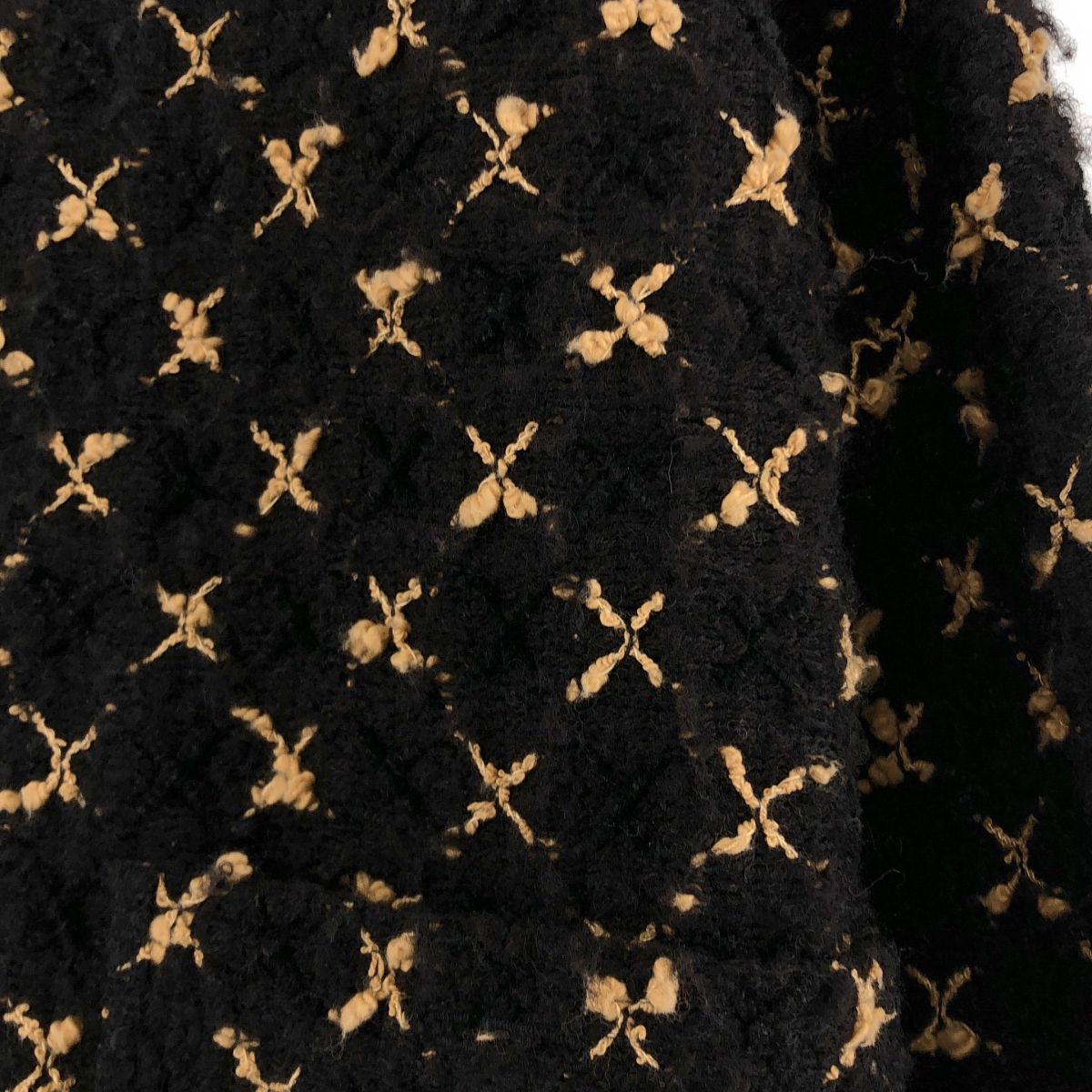 Chanel Tweed Suit Pearl Button Collarless Jacket Skirt Brown — view 5