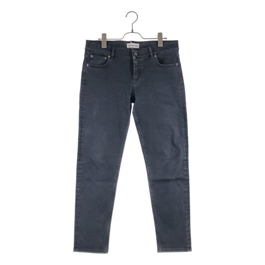 Balenciaga Logo Button Black Denim Pants 40 Charcoal Gray