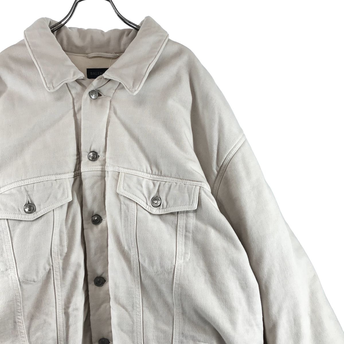 Balenciaga Padding Denim Jacket 44 White — view 2