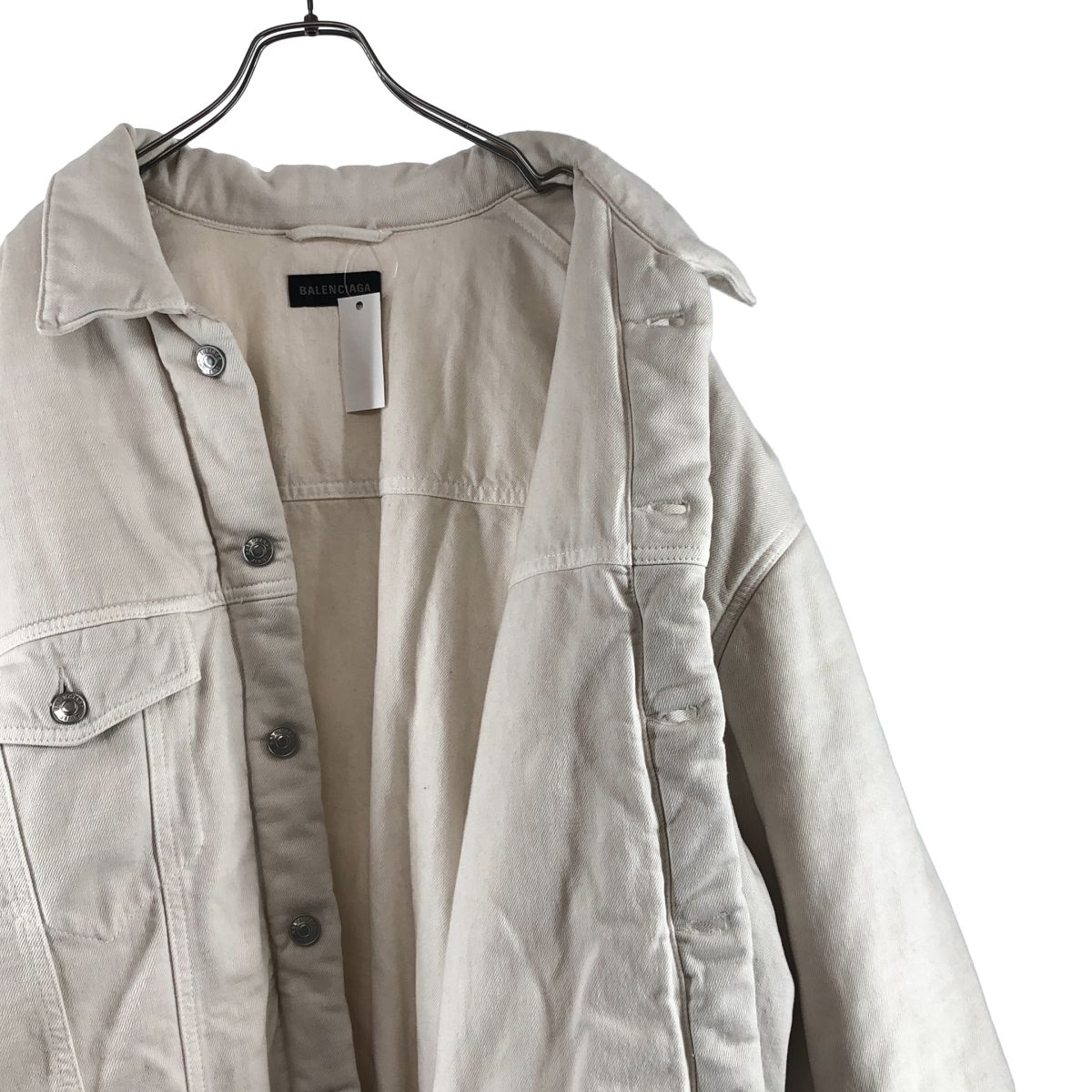Balenciaga Padding Denim Jacket 44 White — view 4