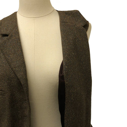 Chanel Tweed CC Logo Gold Button Gilet Vest Fully Lined Brown — view 4