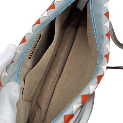 Bottega Veneta Intrecciato Shoulder Bag Sky Blue Orange — view 6