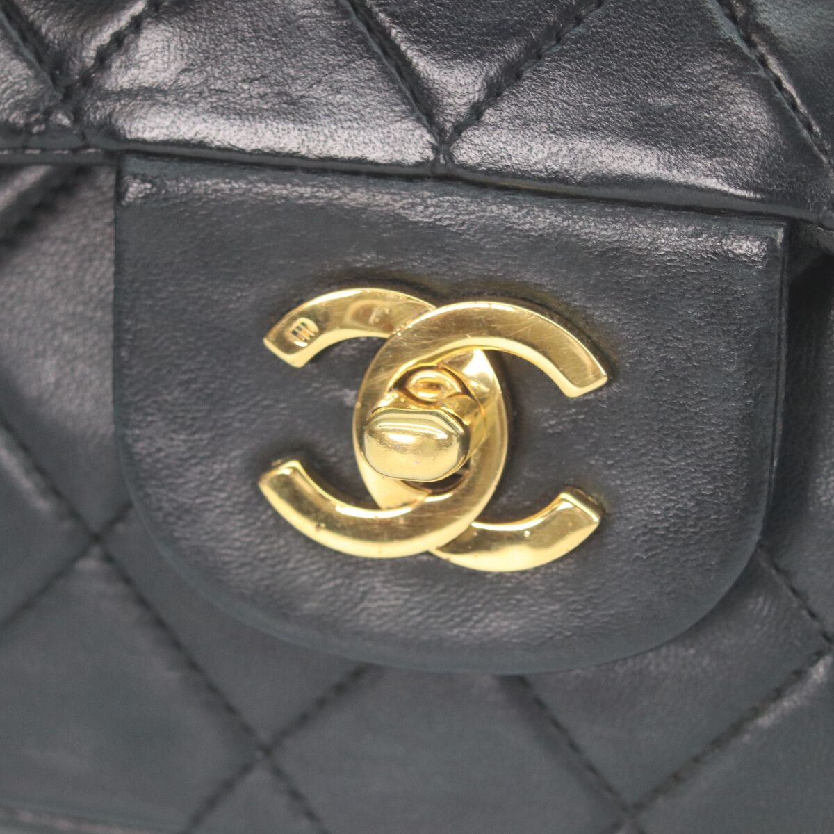 Chanel Black Lambskin Gold Quilted 25 Shoulder Bag — view 6