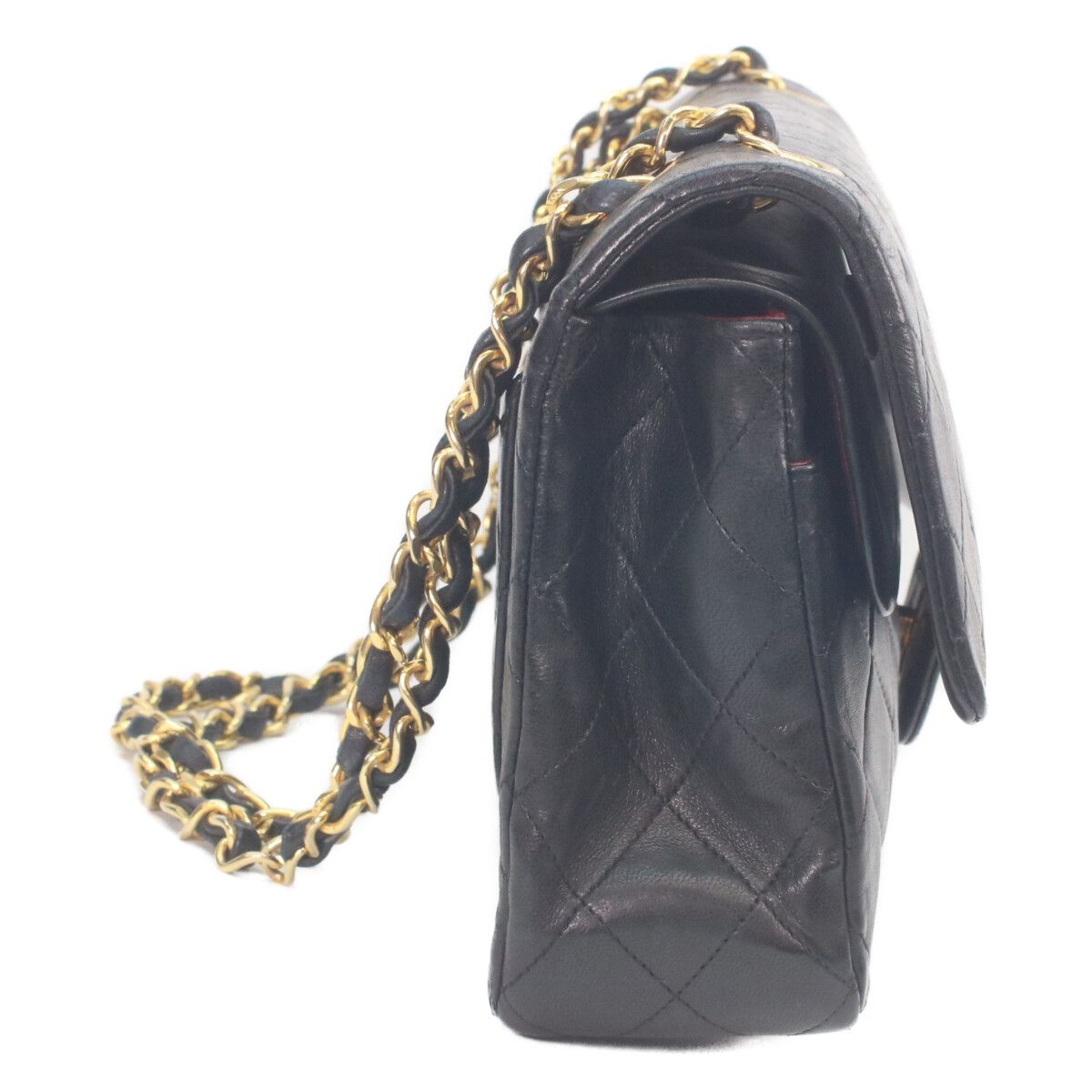 Chanel Black Lambskin Gold Quilted 25 Shoulder Bag — view 4