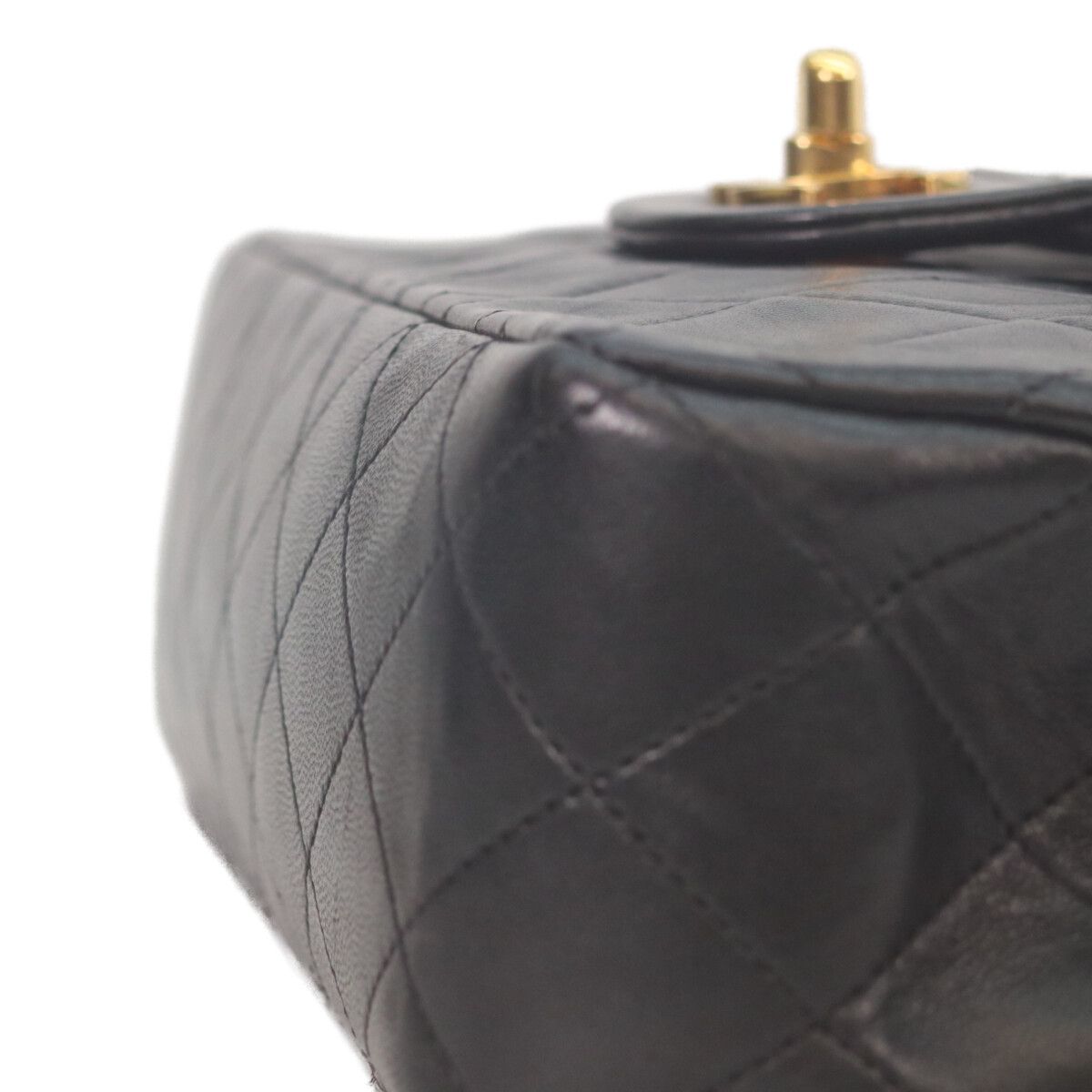 Chanel Black Lambskin Gold Quilted 25 Shoulder Bag — view 7