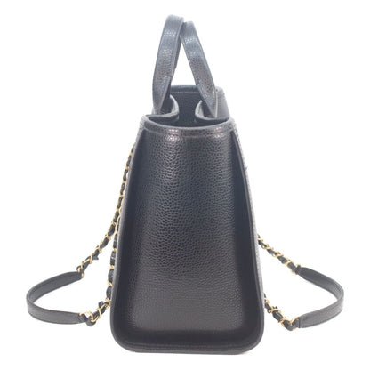 Chanel Black Caviar Leather Deauville Small Shopping Tote — view 4