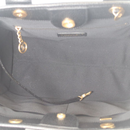 Chanel Black Caviar Leather Deauville Small Shopping Tote — view 6