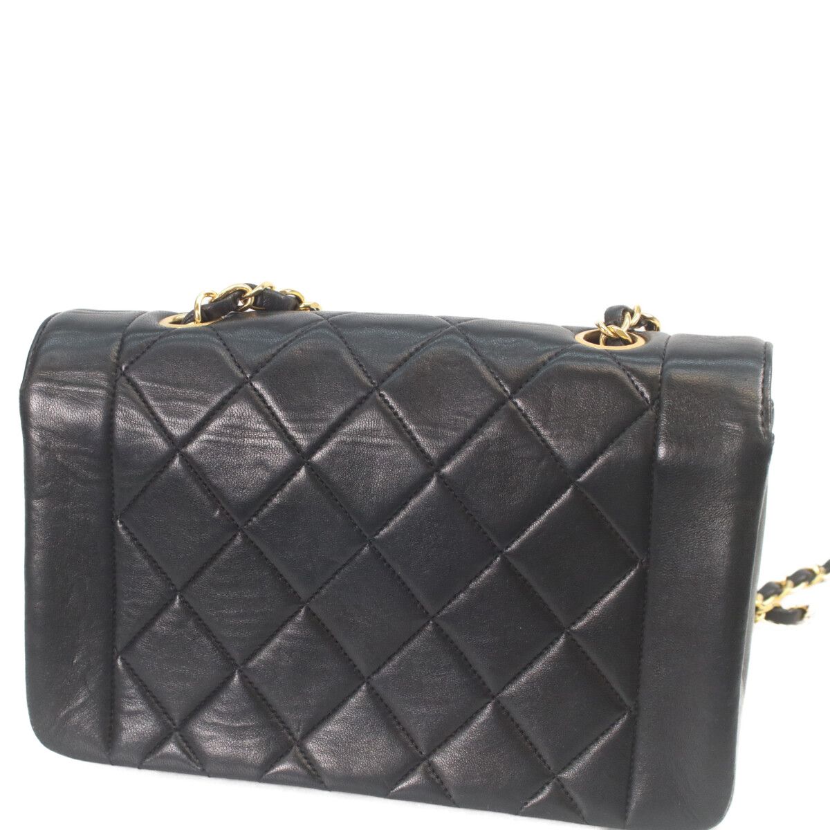 Chanel Black Quilted Lambskin Gold Diana 22 Shoulder Bag — view 8