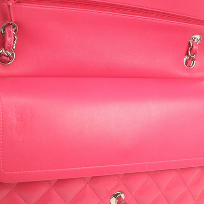 Chanel Pink Lamb Silver Double Flap Big Quilted 30 — view 9
