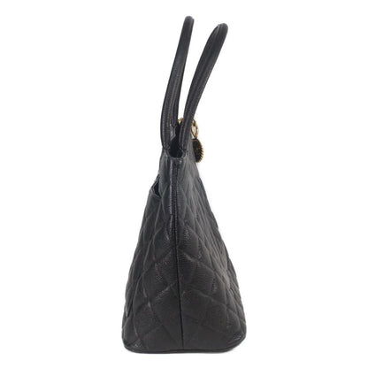 Chanel Black Caviar Gold Medallion Tote — view 4