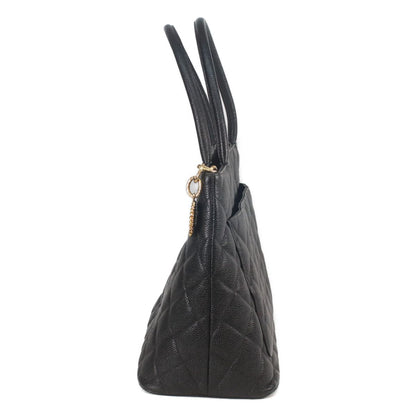 Chanel Black Caviar Gold Medallion Tote — view 2