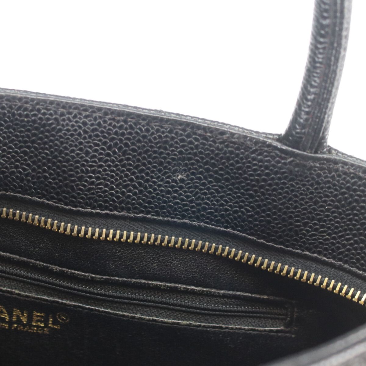 Chanel Black Caviar Gold Medallion Tote — view 9