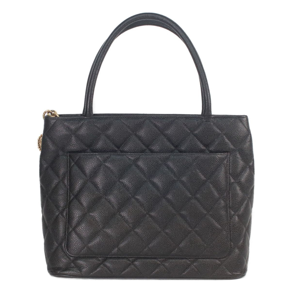 Chanel Black Caviar Gold Medallion Tote — view 3