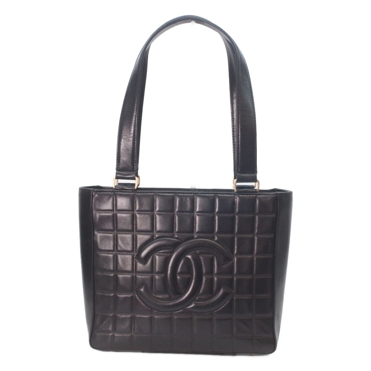 Chanel Chanet Black Lambskin Gold Choco Bar Handbag