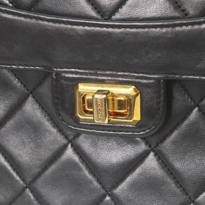 Chanel Black Lamb 2.55 Quilted Turnlock Chain Shoulder Bag — view 6