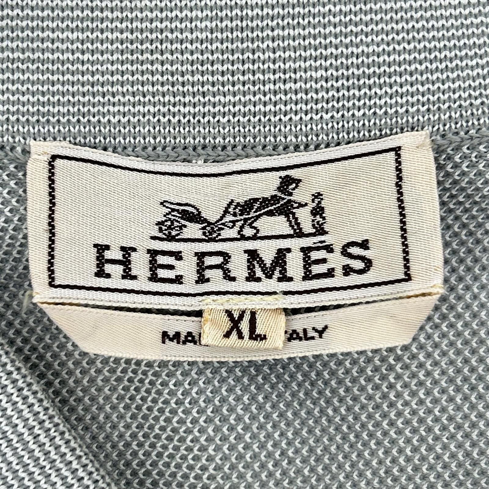 Hermes Navy Cotton 100% Short Sleeve Polo Shirt XL — view 3