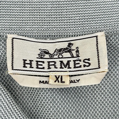 Hermes Navy Cotton 100% Short Sleeve Polo Shirt XL — view 3