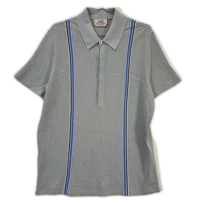 Hermes Navy Cotton 100% Short Sleeve Polo Shirt XL