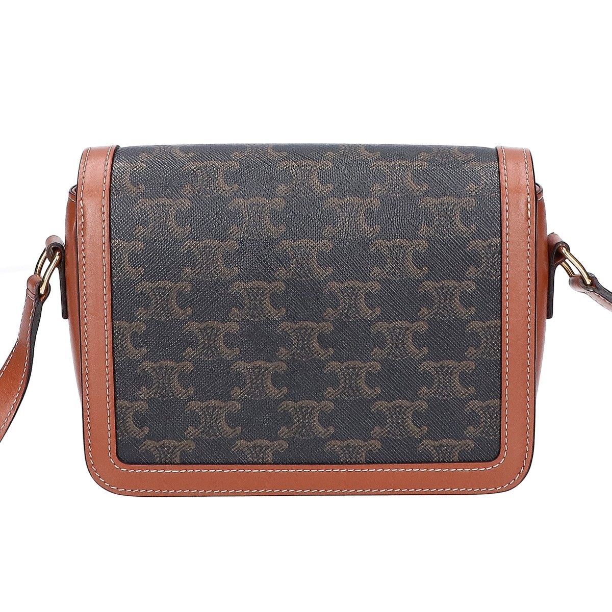 Celine Teen Triomphe Canvas &calfskin Shoulder Bag — view 3
