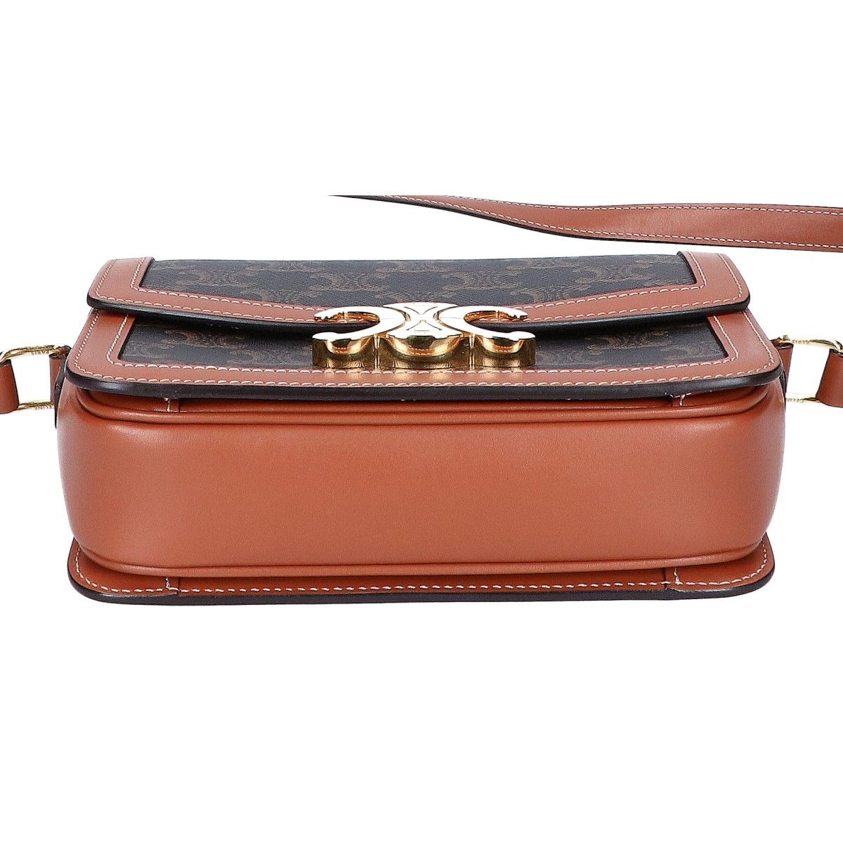 Celine Teen Triomphe Canvas &calfskin Shoulder Bag — view 5