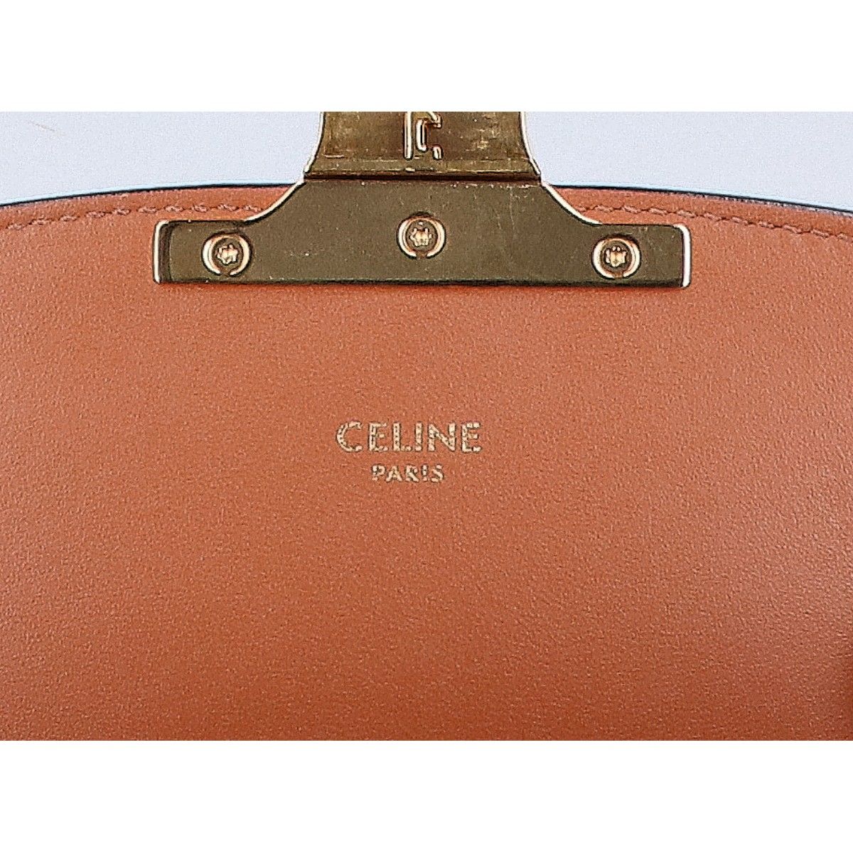 Celine Teen Triomphe Canvas &calfskin Shoulder Bag — view 7