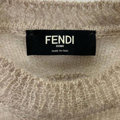 Fendi Beige Mohair Blend Crew Neck Knit 48 Sweater — view 3