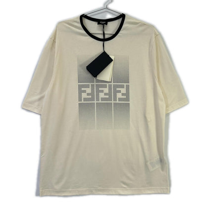 Fendi White Zucca Pattern Gradation Short Sleeve T-Shirt