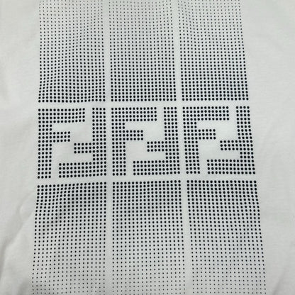 Fendi White Zucca Pattern Gradation Short Sleeve T-Shirt — view 9