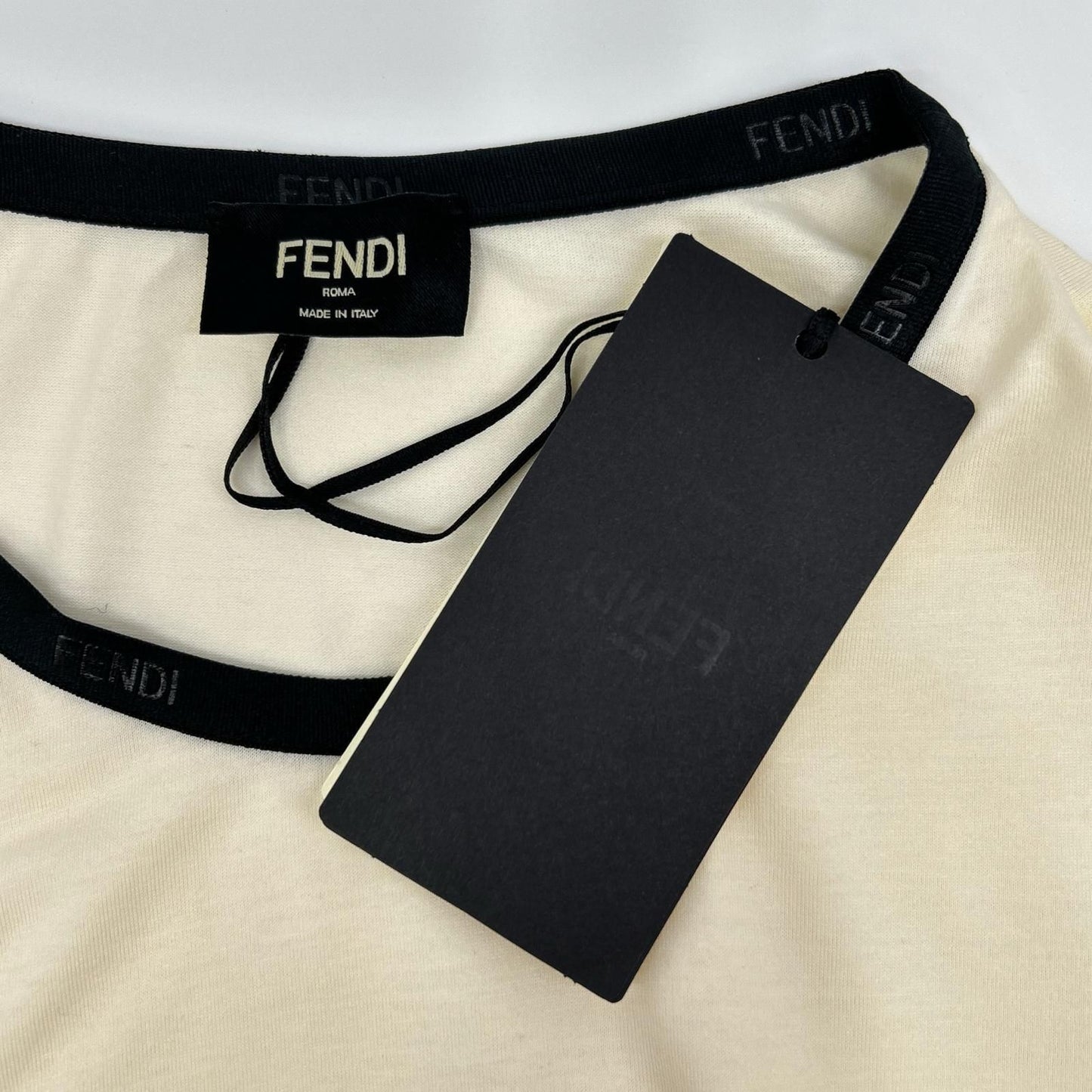 Fendi White Zucca Pattern Gradation Short Sleeve T-Shirt — view 3