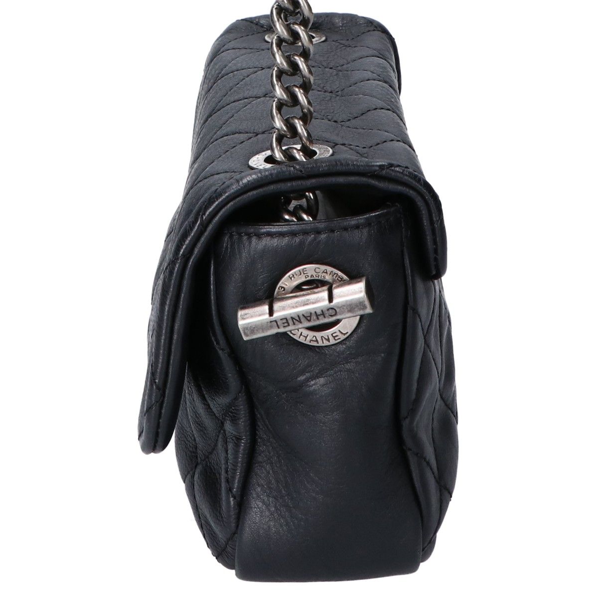 Chanel Calfskin Quilted Single Flap Chain Shoulder Bag — view 2
