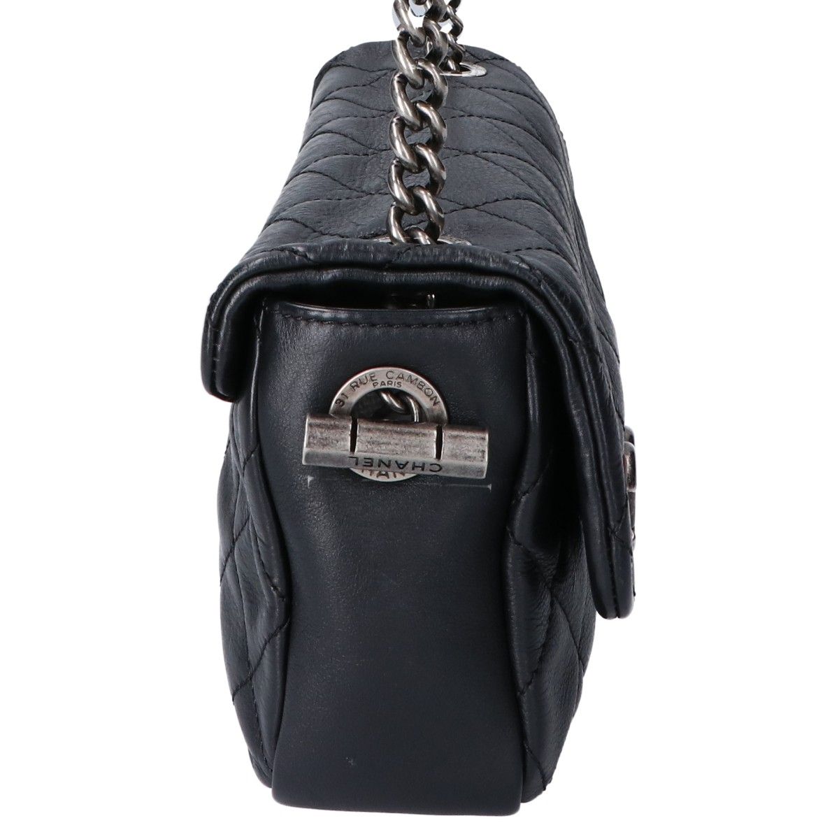 Chanel Calfskin Quilted Single Flap Chain Shoulder Bag — view 4