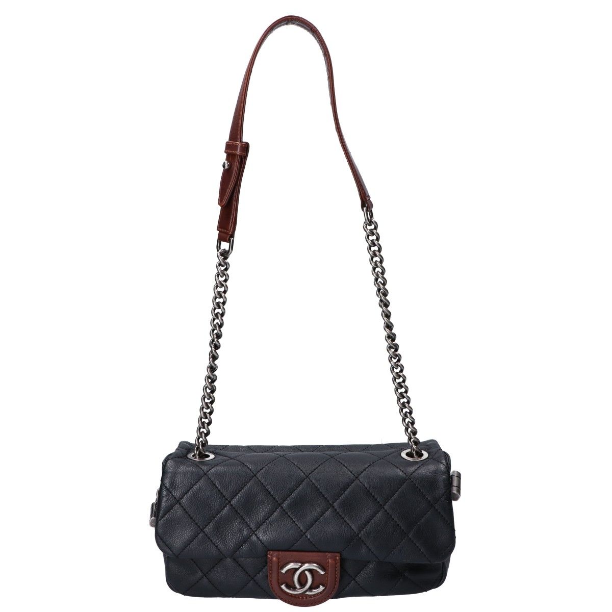 Chanel Calfskin Quilted Single Flap Chain Shoulder Bag