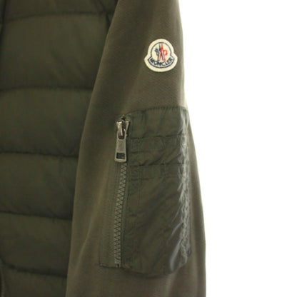 Moncler Maglia Cardigan Down Jacket Contrast Sleeves Zip Up S Khaki YM — view 5