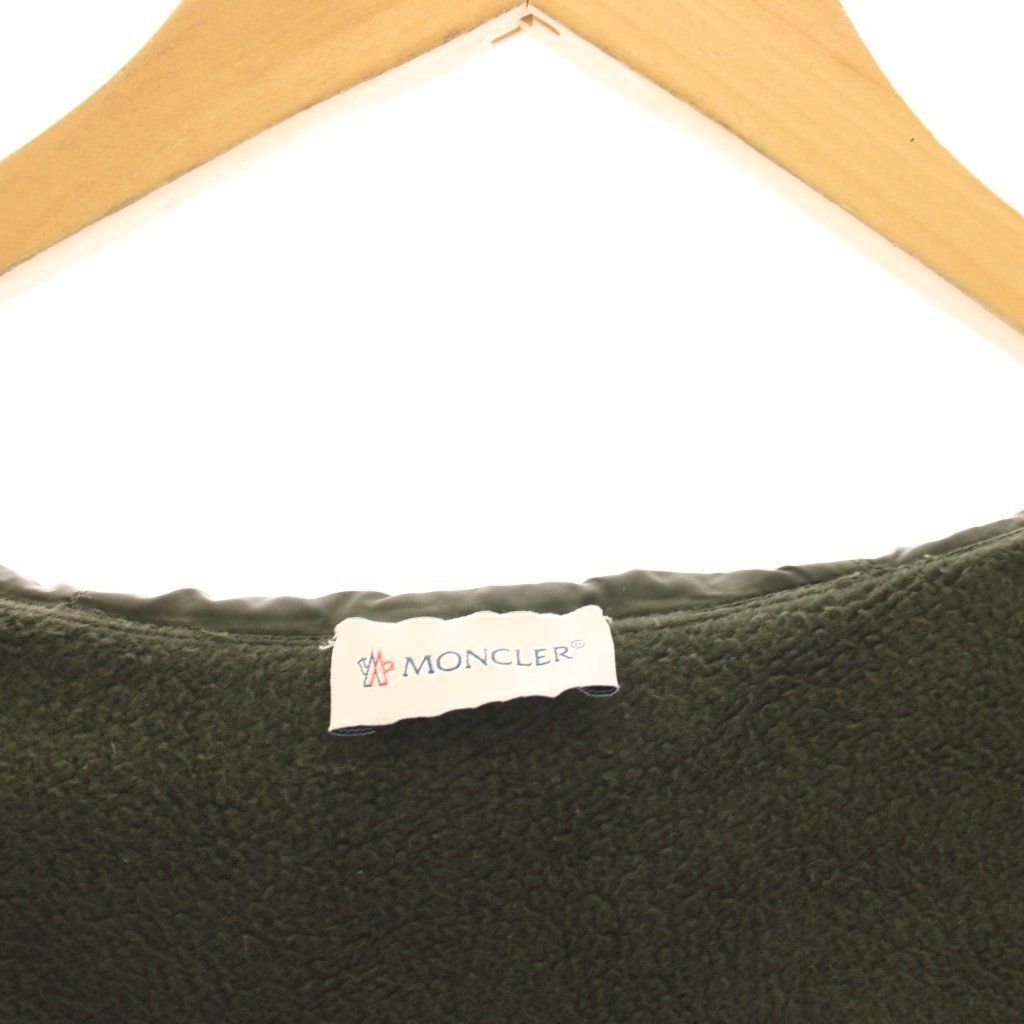 Moncler Maglia Cardigan Down Jacket Contrast Sleeves Zip Up S Khaki YM — view 4