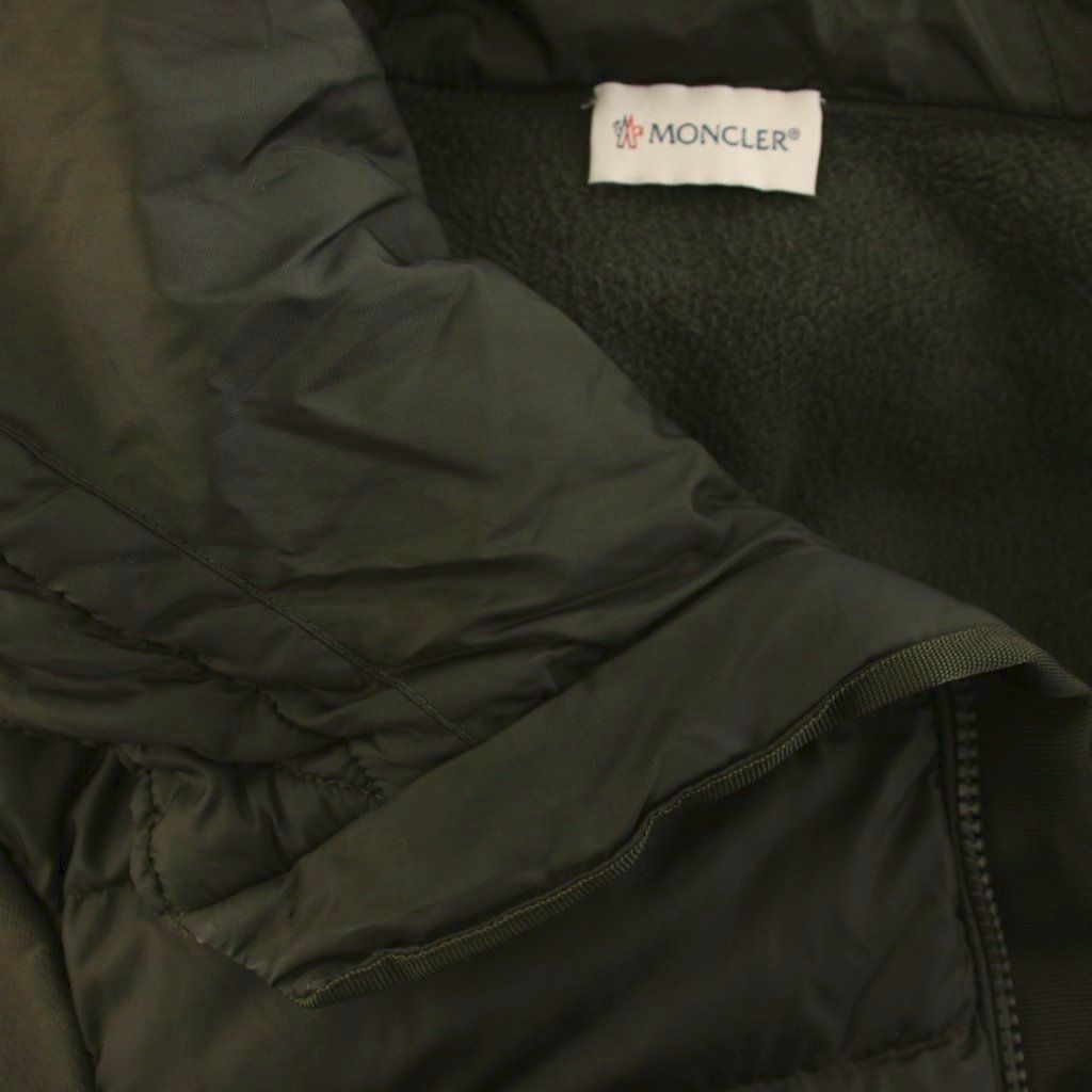 Moncler Maglia Cardigan Down Jacket Contrast Sleeves Zip Up S Khaki YM — view 7