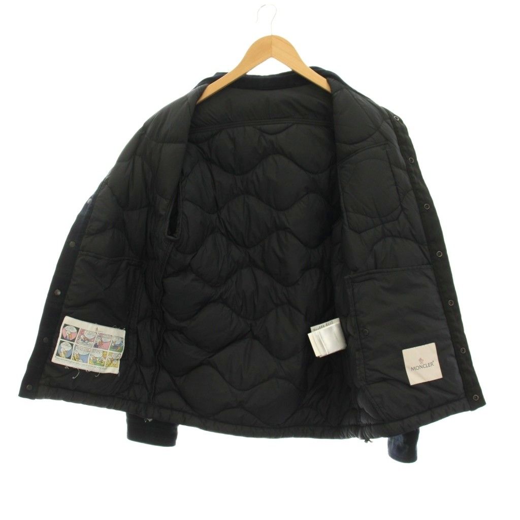 Moncler Nambour Down Jacket Check Quilted 1 Navy Green YM — view 3