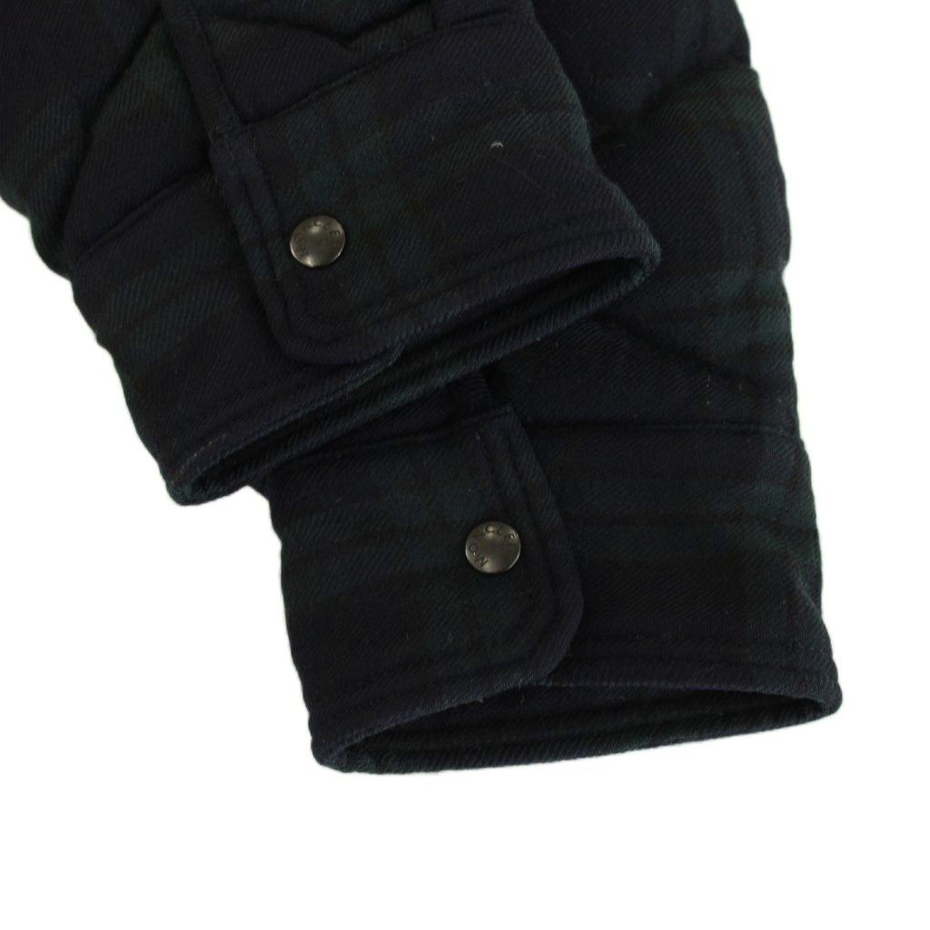 Moncler Nambour Down Jacket Check Quilted 1 Navy Green YM — view 7