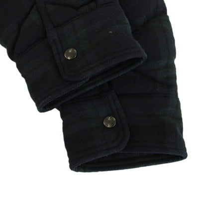 Moncler Nambour Down Jacket Check Quilted 1 Navy Green YM — view 7
