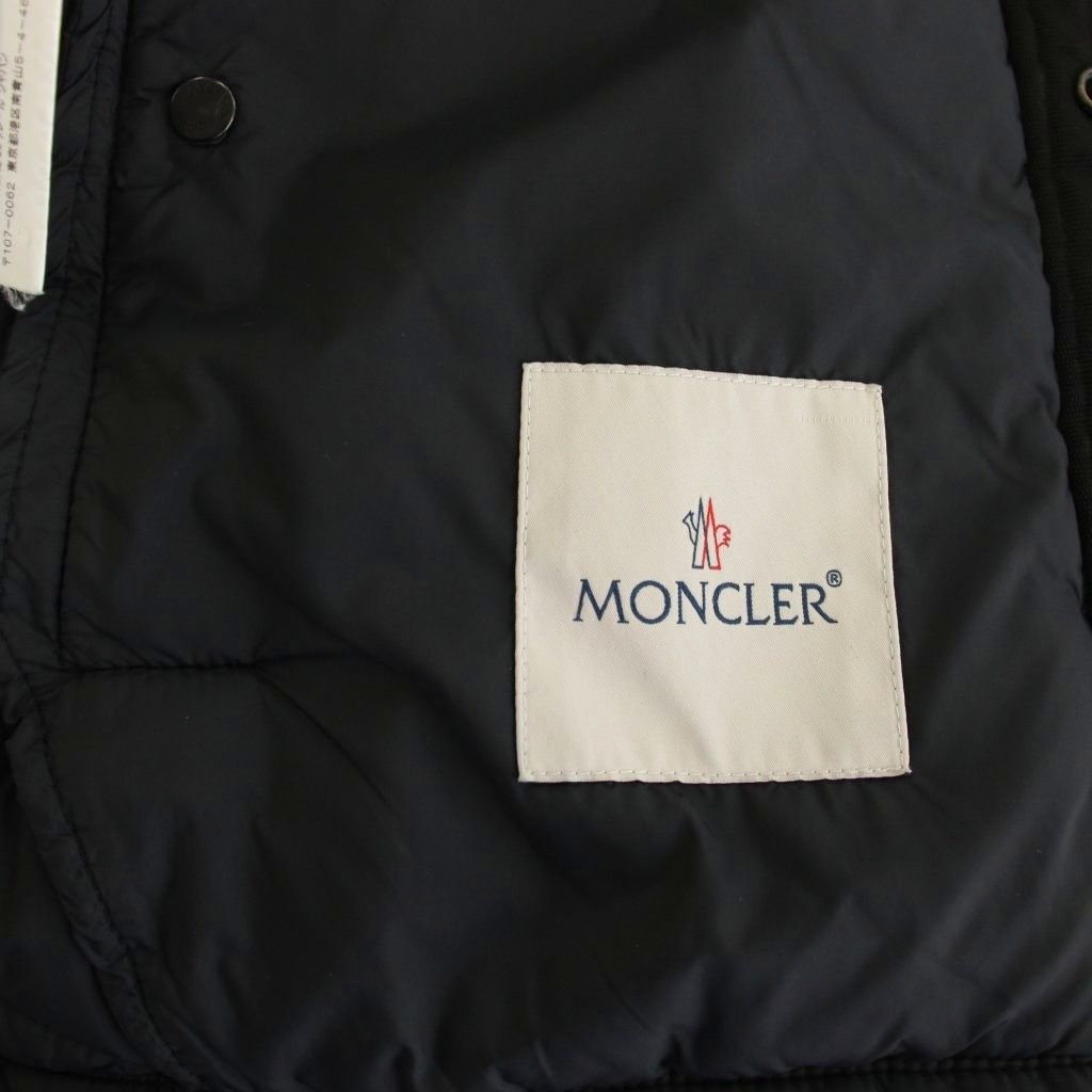 Moncler Nambour Down Jacket Check Quilted 1 Navy Green YM — view 8