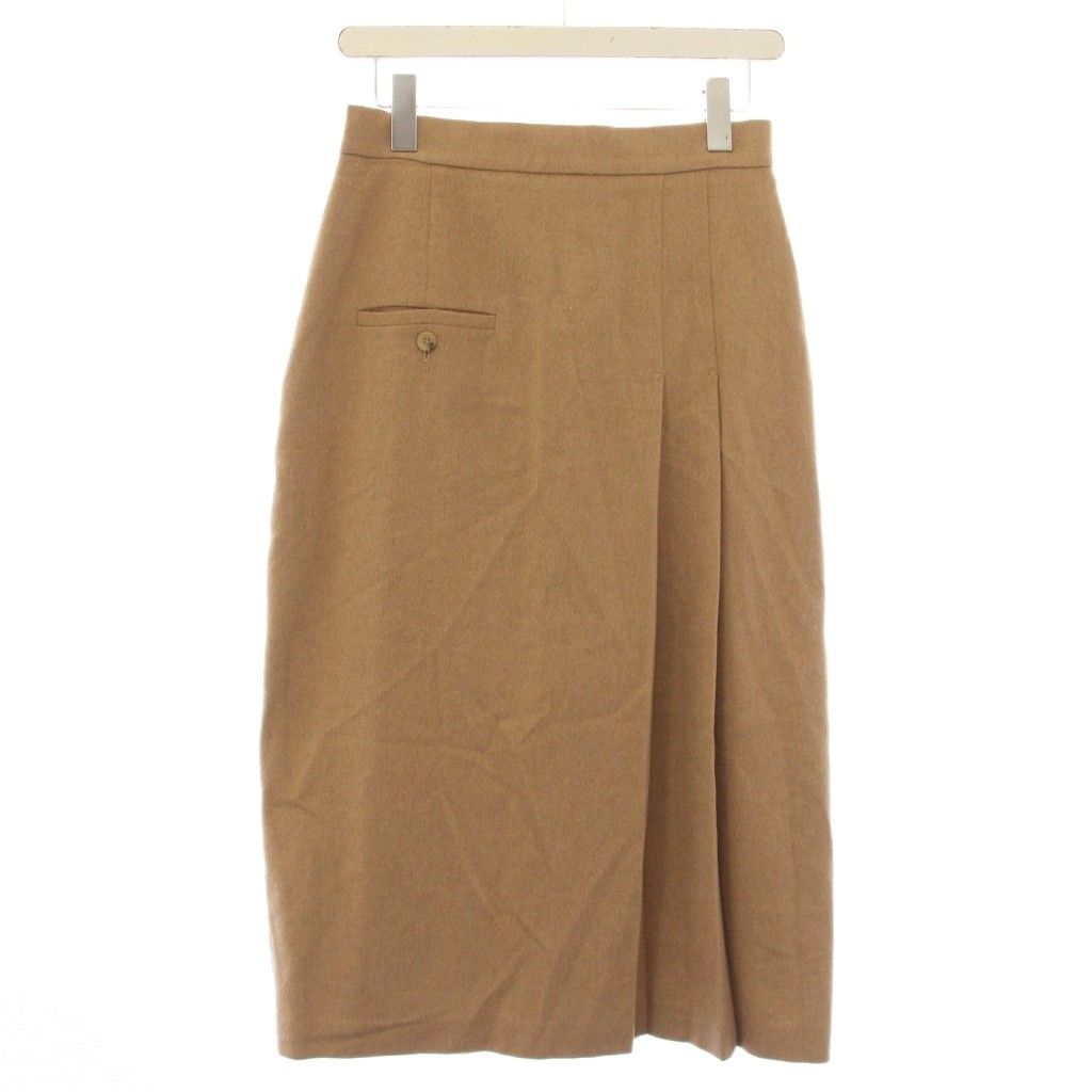 Max Mara Skirt Camel Pleated Calf Length Long Beige TK — view 2