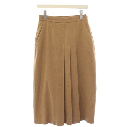 Max Mara Skirt Camel Pleated Calf Length Long Beige TK
